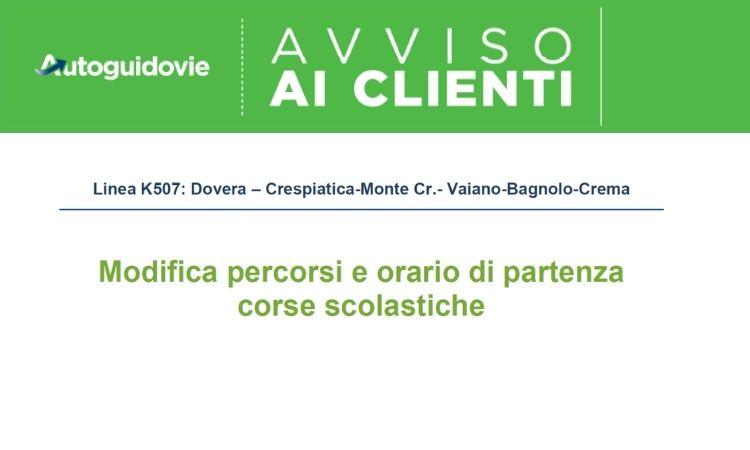 Immagine di avviso Autoguidovie - modifica percorso