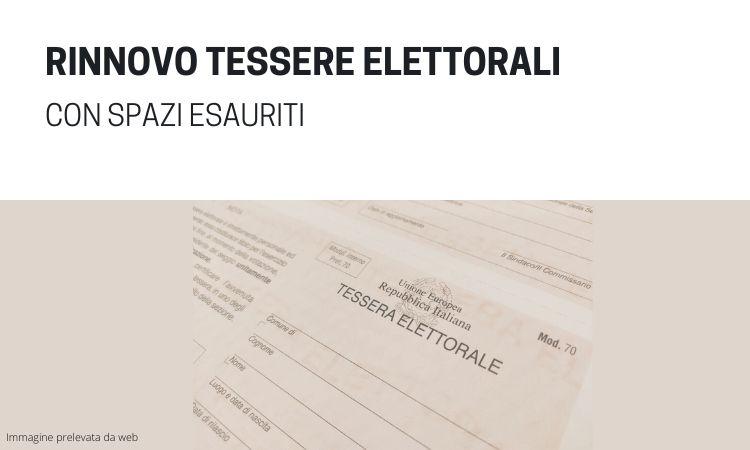 RINNOVO TESSERA ELETTORALE con SPAZI ESAURITI