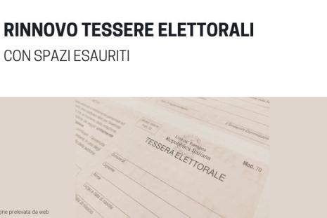 RINNOVO TESSERA ELETTORALE con SPAZI ESAURITI RINNOVO TESSERA ELETTORALE con SPAZI ESAURITI